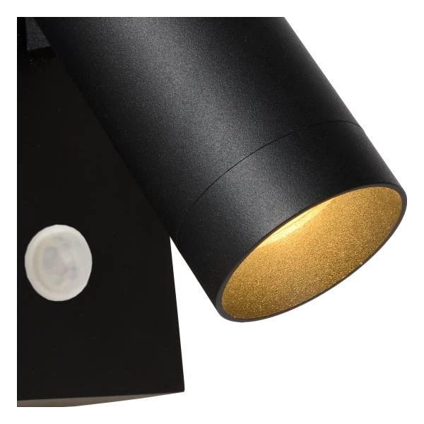 Lucide TAYLOR - Wall spotlight / Wall light Indoor/Outdoor - 1xGU10 - IP54 - Motion Sensor - Black - detail 2